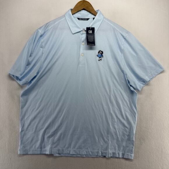 North Carolina Tar Heels Polo Shirt Men's XL Blue Geometric Retro Logo Golf NEw - Picture 2 of 8